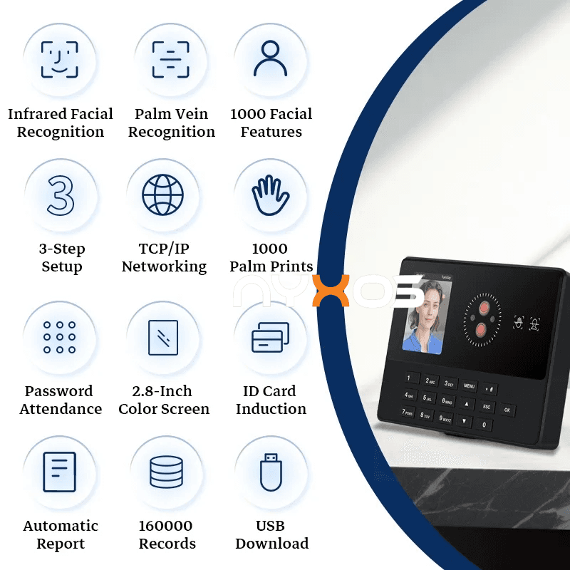 NX05 Palm Vein & Face Recognition Attendance Terminal - Thumbnail 5